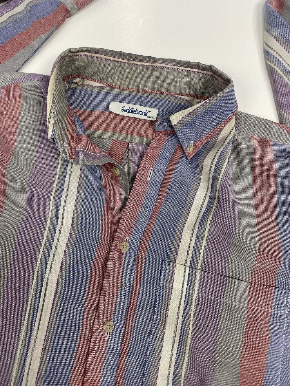 Vintage Saddlebrook Shirt Mens Multi Color Button Up Western Rodeo